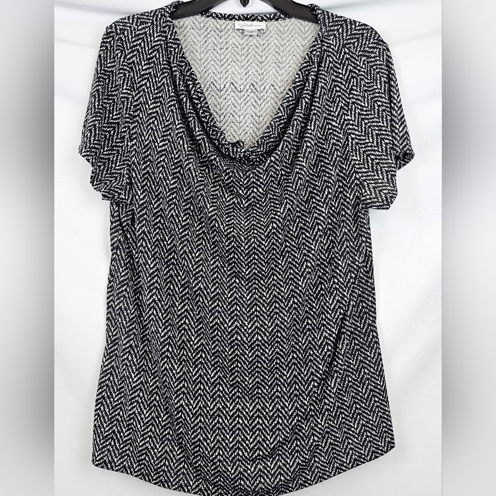 Jaclyn Smith Collection Waved Womens Blouse Size XL